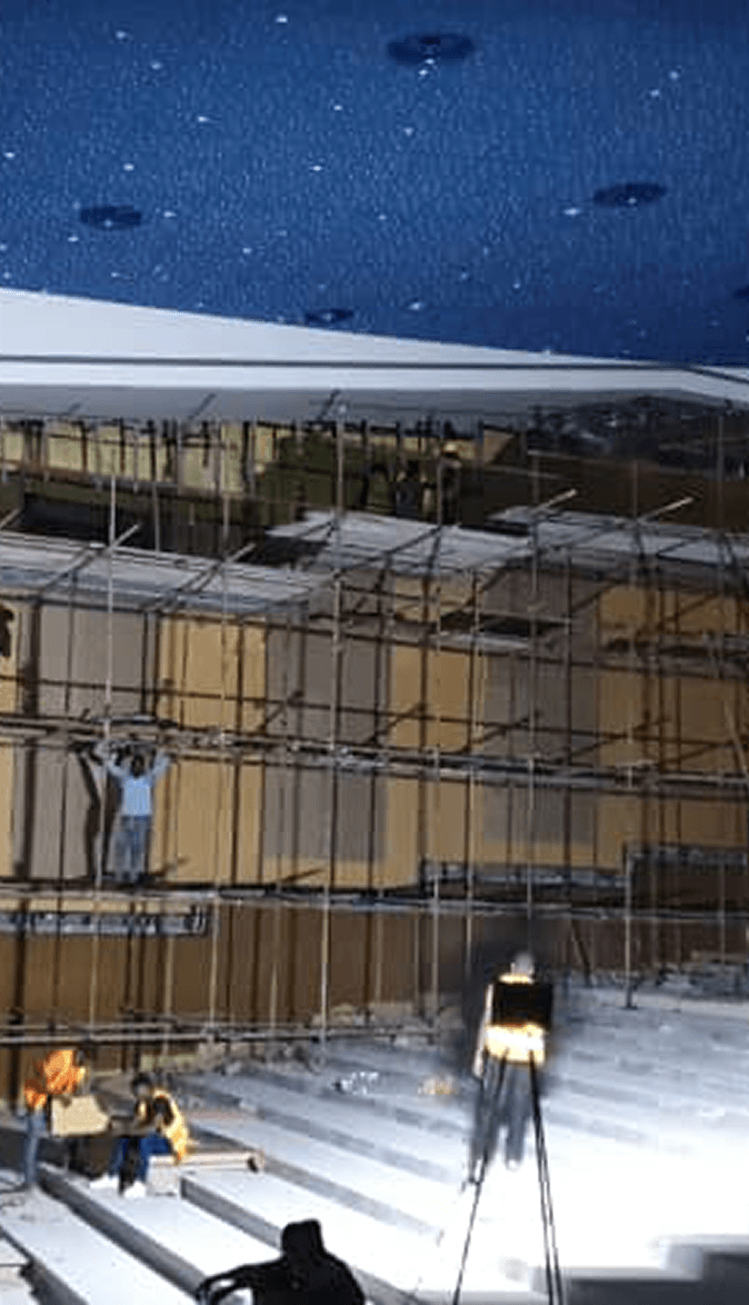 Ceiling and scaffolding